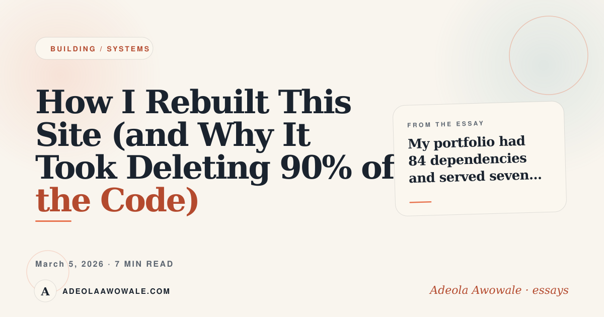 How I Rebuilt This Site (and Why It Took Deleting 90% of the Code ...